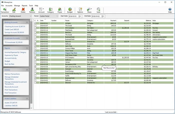 MoneyLine Personal Finance Software Professional